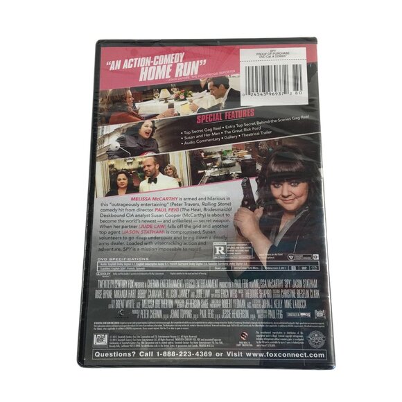 SPY DVD MOVIE MELISSA MCCARTHY JASON STATHAM ROSE BYRNE JUDE LAW 2015 SEALED - Picture 2 of 6